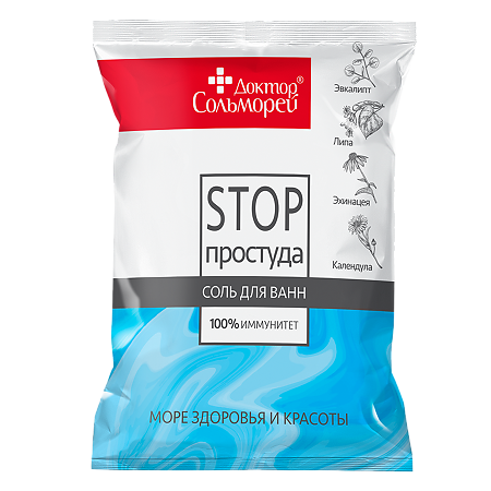 Доктор Сольморей Соль для ванн СТОП-простуда, соль для ванн, 500 г, 1 шт. фото