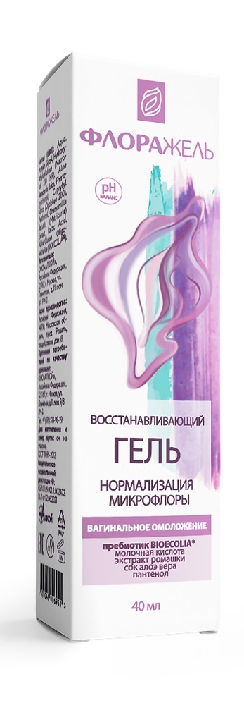 Флоражель, гель для интимной гигиены, 40 мл, 1 шт, восстанавливающий фото