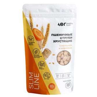 ABC Хэлси Фуд Отруби пшеничные хрустящие с кальцием и морковью, 100 г, 1 шт. фото