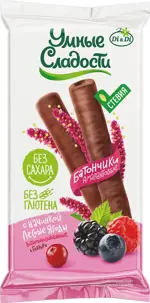 Умные сладости амарантовые батончики в темной глазури, батончик, 20 г, 1 шт, лесные ягоды фото