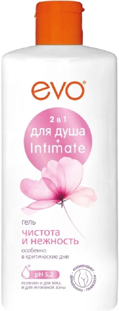Evo крем-гель 2в1 для душа и интимной гигиены, гель для интимной гигиены, 400 мл, 1 шт, чистота и нежность фото