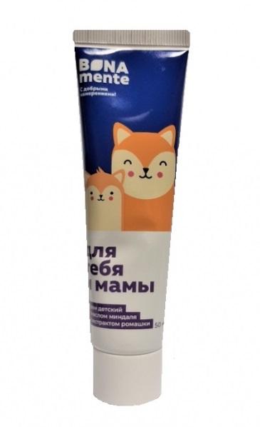 Bona Mente! Крем детский, крем, 50 мл, 1 шт, с маслом миндаля и экстрактом ромашки фото