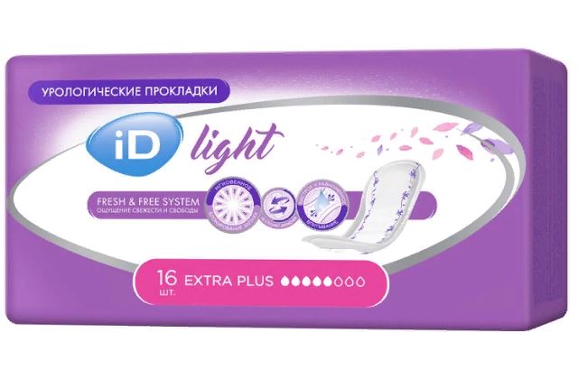 ID Light Extra Plus Прокладки урологические, прокладки урологические, 16 шт, 5 капель фото