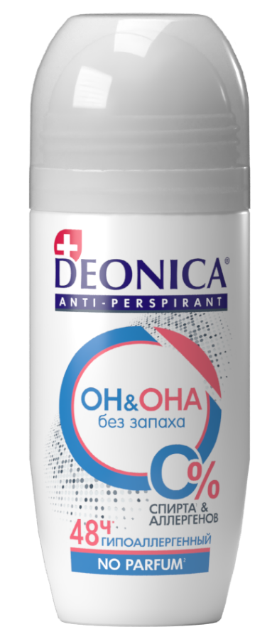 Deonica Он & Она Антиперсперант гипоаллергенный 48ч, ролик, 50 мл, 1 шт, без отдушки фото