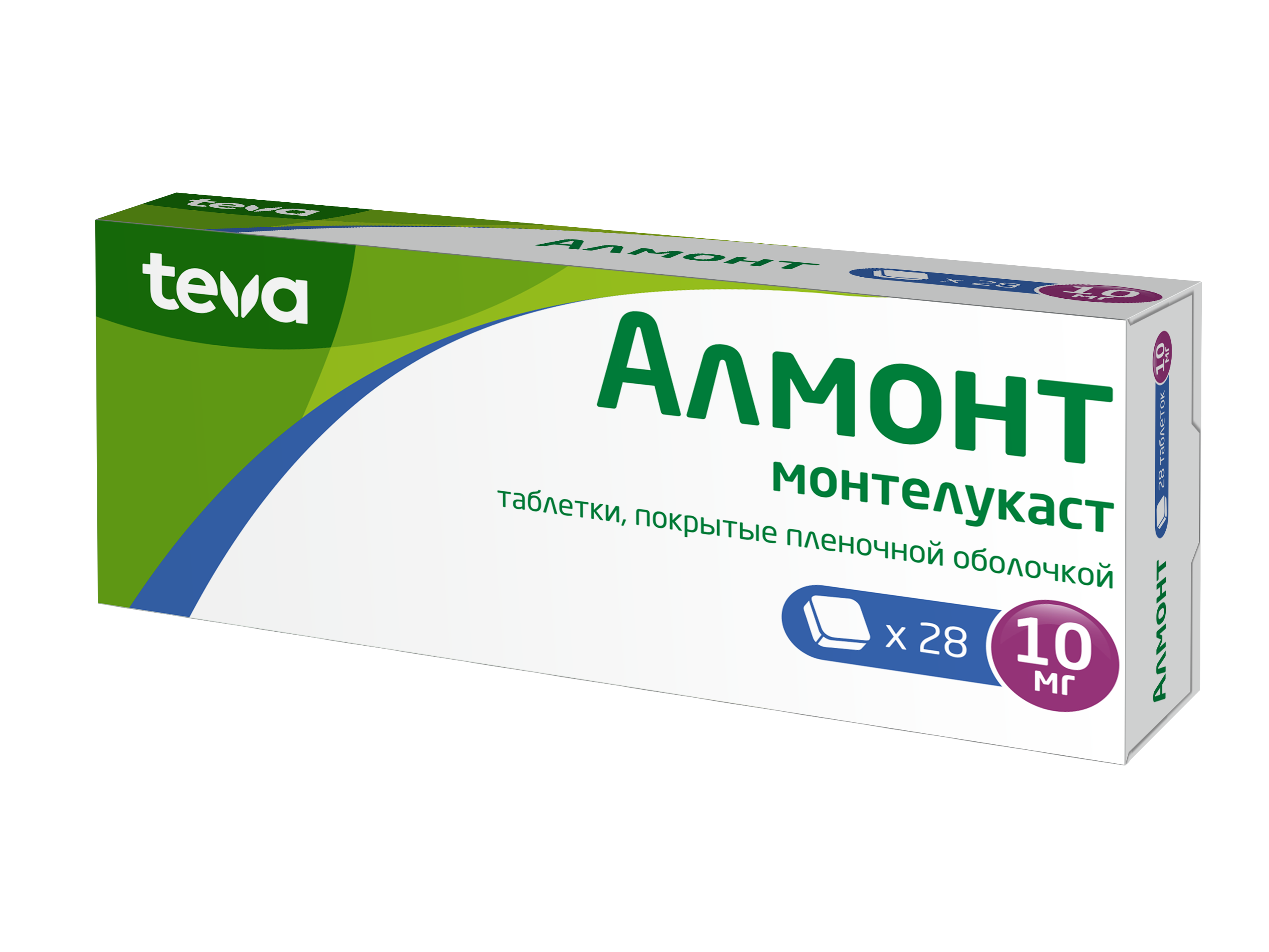 Алмонт, 10 мг, таблетки, покрытые пленочной оболочкой, 28 шт. фото