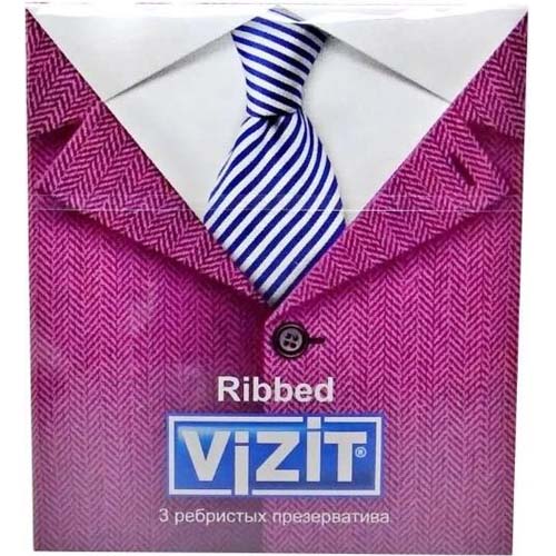Презервативы Vizit Classic Ribbed, презерватив, 3 шт, ребристые фото