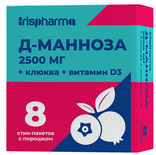 Ирисфарма Клюкварель D-Манноза, 5 г, порошок гранулированный для приготовления раствора для приема внутрь, 8 шт. фото