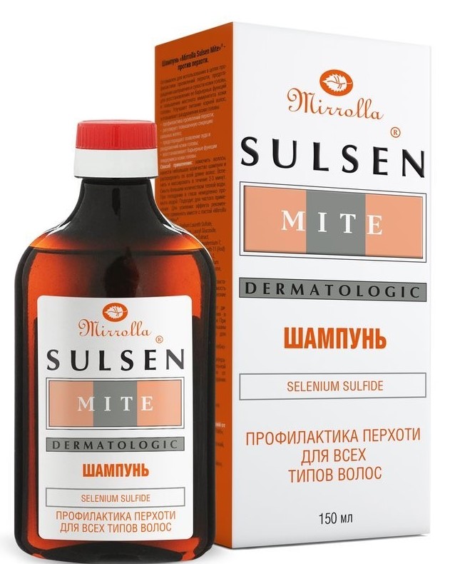 Mirrolla Сульсен Мите профилактика перхоти, 1%, шампунь, 150 мл, 1 шт. фото