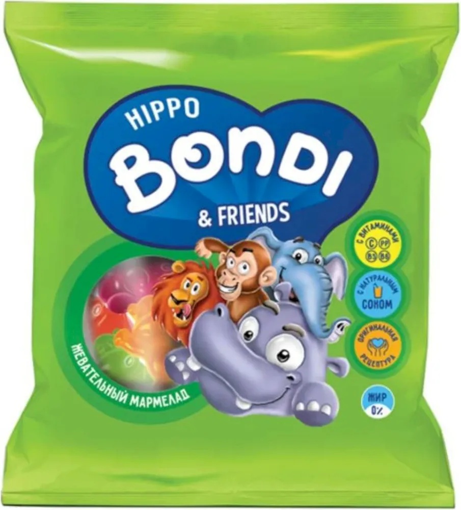 Hippo Bondi Friends Мармелад жевательный, мармелад жевательный, 30 г, 1 шт, с витаминами фото