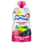 Агуша детское пюре, пюре, 90 г, 1 шт, яблоко + малина + ежевика фото