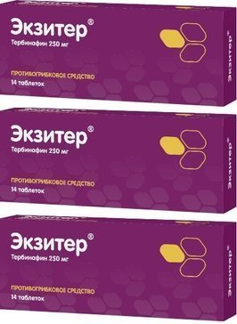 Экзитер, 250 мг, таблетки, 14 шт, комбиупаковка 2+1 фото