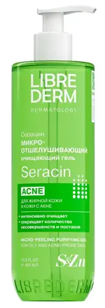 Librederm Серацин Микроотшелушивающий очищающий гель для кожи с выраженными несовершенствами, гель для умывания, 400 мл, 1 шт. фото