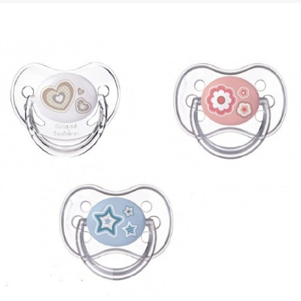 Canpol Newborn baby Пустышка круглая силиконовая, 1 шт, цвет в ассортименте, 0-6 мес, арт. 22/562 фото