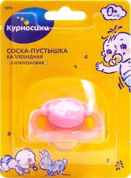 Курносики пустышка силиконовая каплевидная Единорожек, 1 шт, 0 мес+, арт. 13074 фото