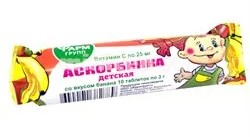 Аскорбинка детская, таблетки жевательные, 3 г, 10 шт, банан фото