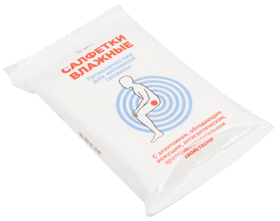 Prosto Салфетки влажные с алантоином, 15 шт, для интимной гигиены фото