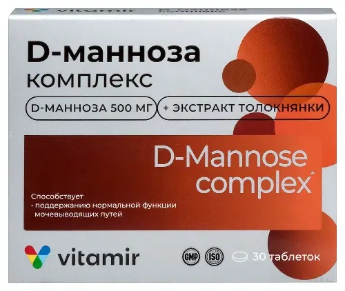 Витамир D-манноза комплекс, 500 мг, таблетки, 30 шт. фото