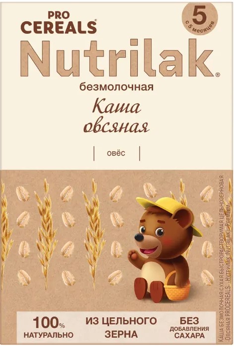 Nutrilak Premium Procereals каша овсяная, 5+ мес, каша детская безмолочная, 200 г, 1 шт. фото