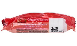 Сердце Континента Аскорбиновая кислота с сахаром Эко, таблетки, 10 шт, клубника фото