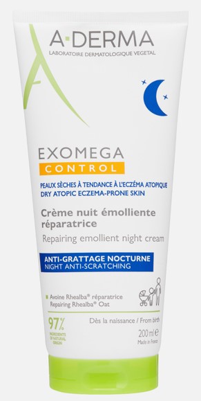 A-Derma Exomega Control Крем-эмолент восстанавливающий смягчающий ночной, крем-эмолент, 200 мл, 1 шт. фото