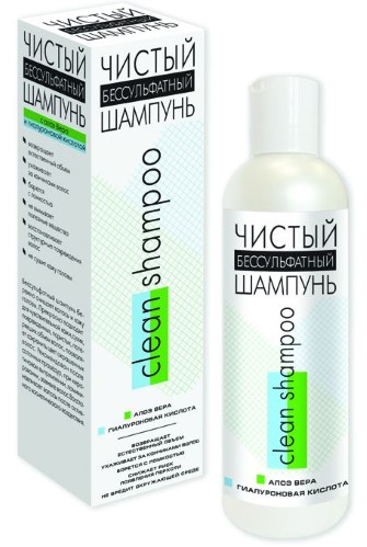 Чистый Шампунь бессульфатный, шампунь, 250 мл, 1 шт, с алоэ вера и гиалуроновой кислотой фото