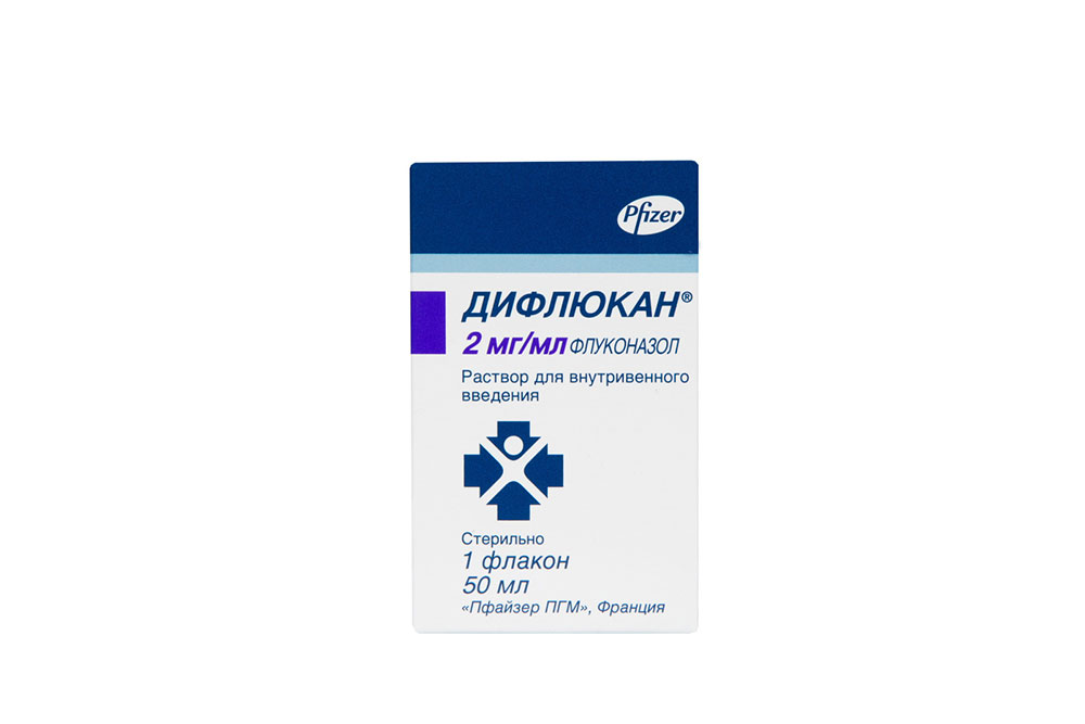 Дифлюкан, 2 мг/мл, раствор для внутривенного введения, 50 мл, 1 шт. фото