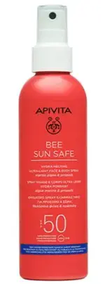 Apivita Bee Sun Safe Спрей солнцезащитный тающий ультралегкий для лица и тела, спрей, 200 мл, 1 шт. фото