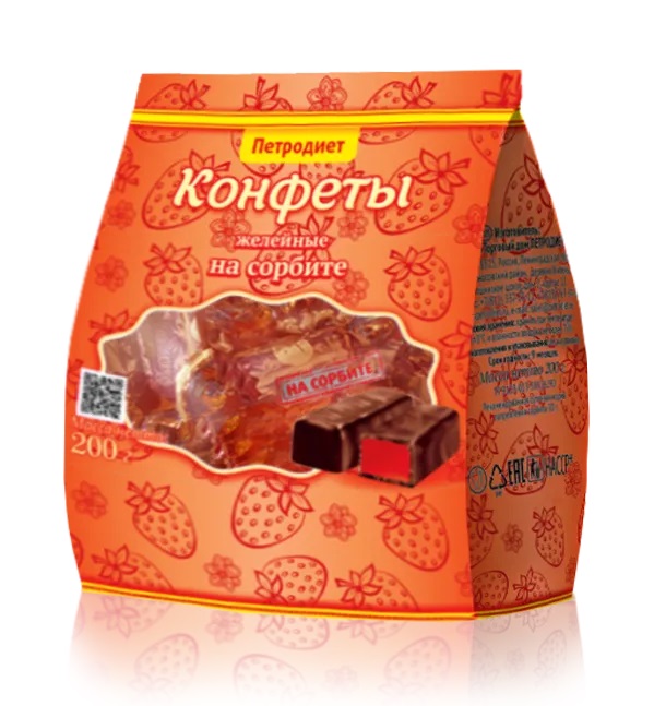 Петродиет Конфеты Желейно-фруктовые на сорбите, 200 г, 1 шт. фото
