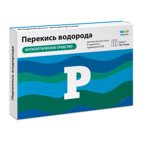 Перекись водорода буфус, 3%, раствор для местного и наружного применения, 10 мл, 10 шт. фото