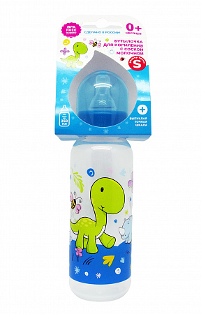 Dino&Rhino Бутылочка для кормления с соской молочной силиконовой, 0 +, 250 мл, 1 шт. фото