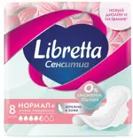 Libretta Сенситив Нормал плюс, прокладки женские гигиенические, 8 шт, мягкая поверхность фото