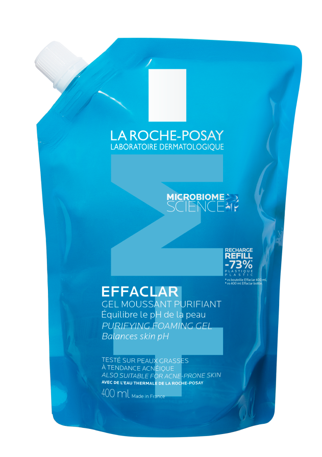 La Roche-Posay Effaclar очищающий пенящийся гель, гель для умывания, 400 мл, 1 шт, сменный блок фото