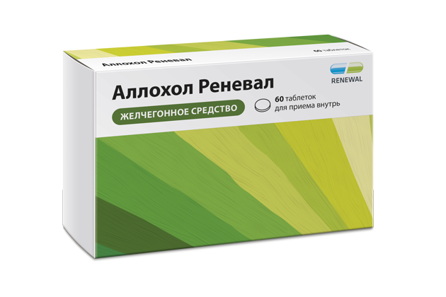 Аллохол Реневал, таблетки, покрытые пленочной оболочкой, 60 шт. фото