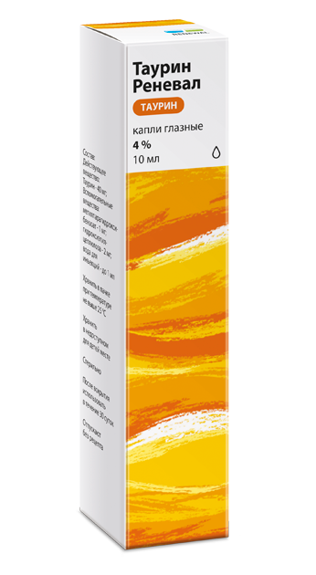 Таурин Реневал, 4%, капли глазные, 10 мл, 1 шт. фото
