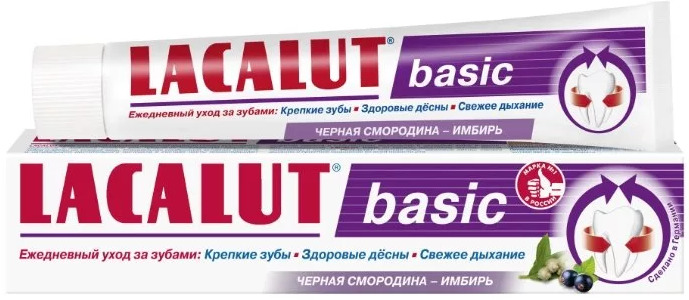 Lacalut Basic Зубная паста черная смородина-имбирь, паста зубная, 75 мл, 1 шт. фото
