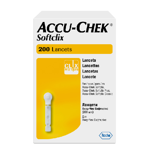 Accu-Chek Softclix, ланцеты к устройству для прокалывания пальца, 200 шт. фото