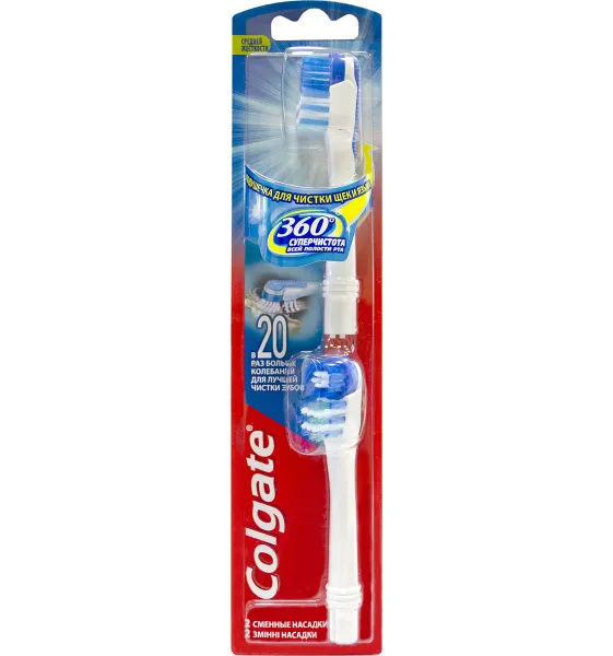 Colgate 360 Насадки для зубной щетки Суперчистота, 2 шт. фото