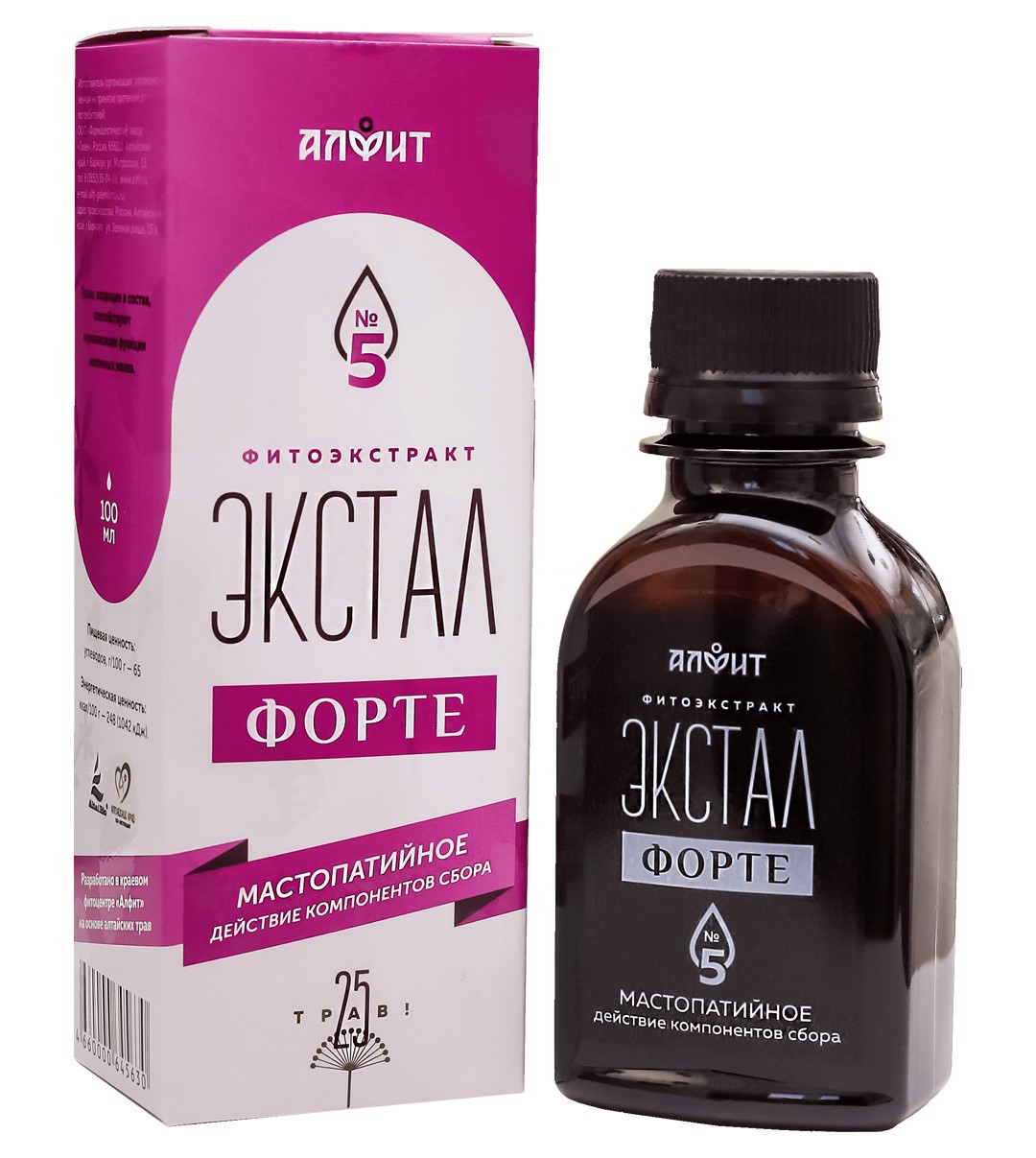 Экстал-5 форте мастопатийный, бальзам, 100 мл, 1 шт. фото