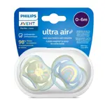 AVENT Ultra Air пустышка силиконовая ортодонтическая с футляром, 2 шт, 0-6 мес, арт. SCF085/58 фото 2