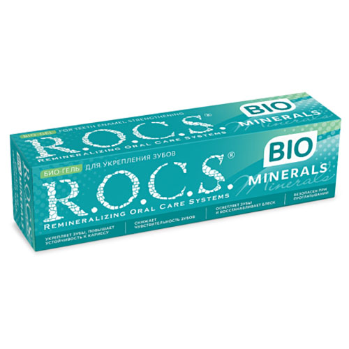 ROCS Minerals Bio Гель для укрепления зубов, гель для полости рта, 45 г, 1 шт, без фтора фото
