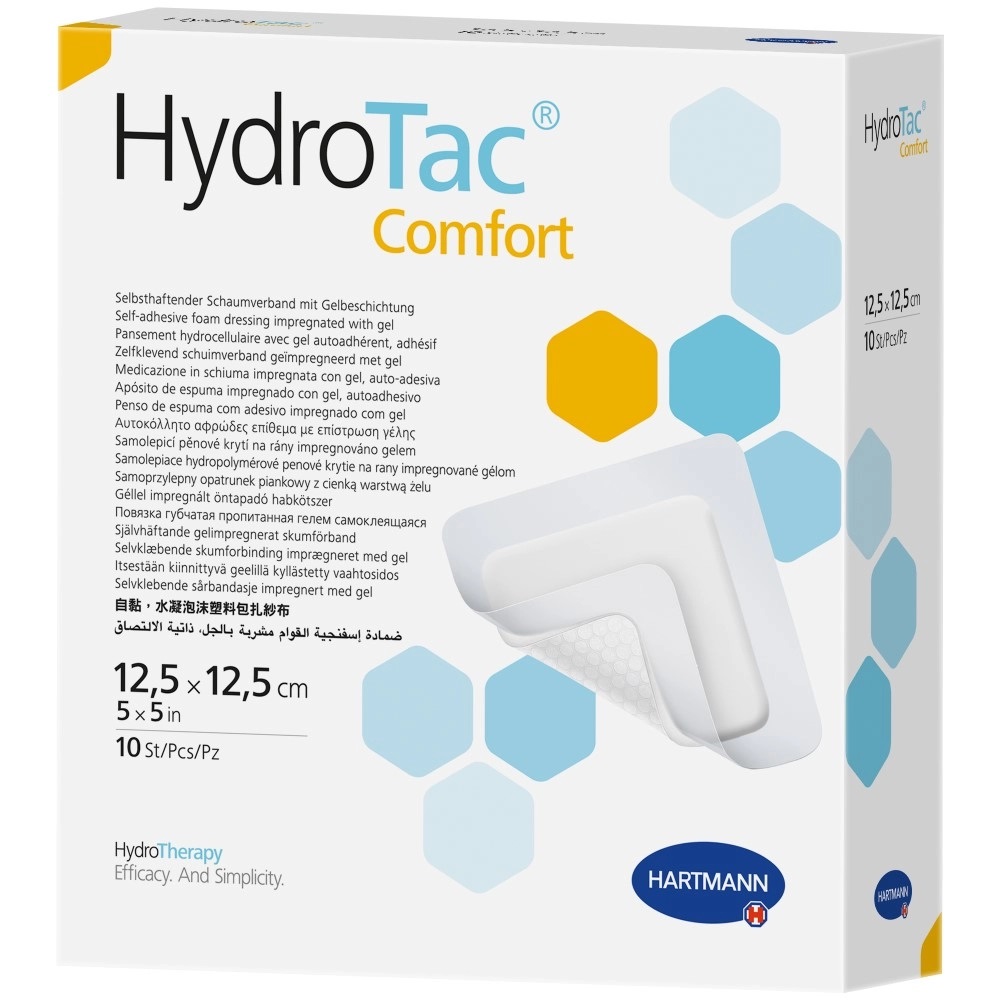 HydroTac Comfort Повязка губчатая с гидрогелевым покрытием, 12.5 см х 12.5 см, повязка, 10 шт. фото