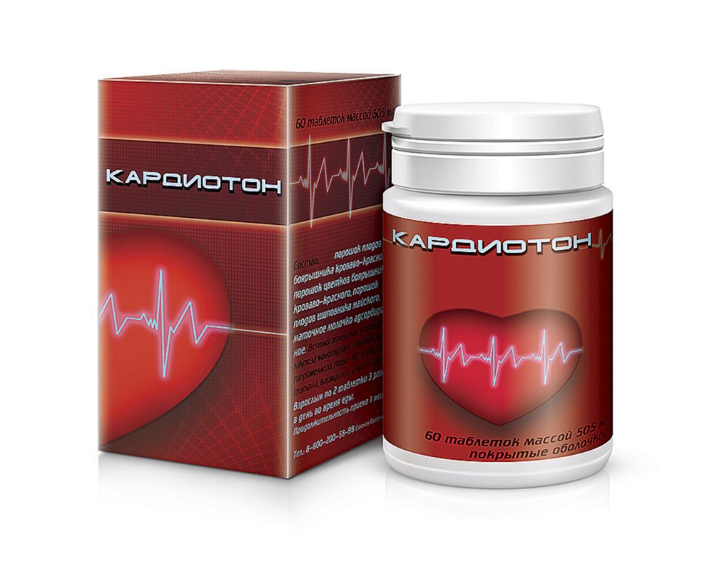 Кардиотон, 505 мг, таблетки, покрытые оболочкой, 60 шт. фото