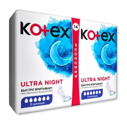 Kotex ultra Прокладки ночные женские гигиенические, 14 шт. фото