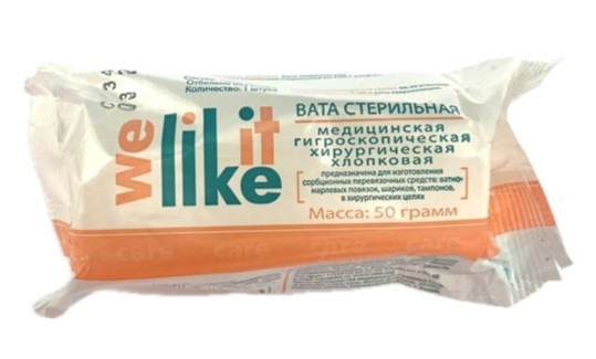 Like вата стерильная хирургическая, 50 г, 1 шт. фото