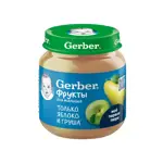 Гербер детское пюре, пюре, 125 г, 1 шт, яблоко + груша фото