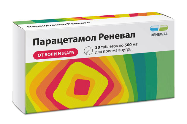 Парацетамол Реневал, 500 мг, таблетки, 30 шт. фото