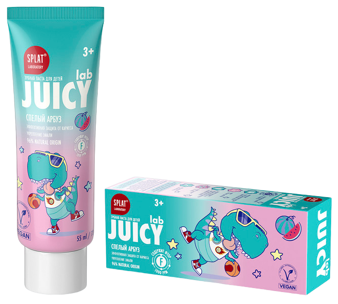 Splat Juicy Lab Зубная паста детская, паста зубная, 55 мл, 1 шт, арбуз, для детей всех возрастов фото