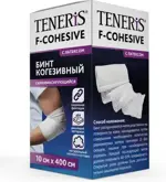 Teneris F-Cohesive Бинт когезивный самофиксирующийся, 10 см х 4 м, 1 шт, белого цвета, с латексом фото