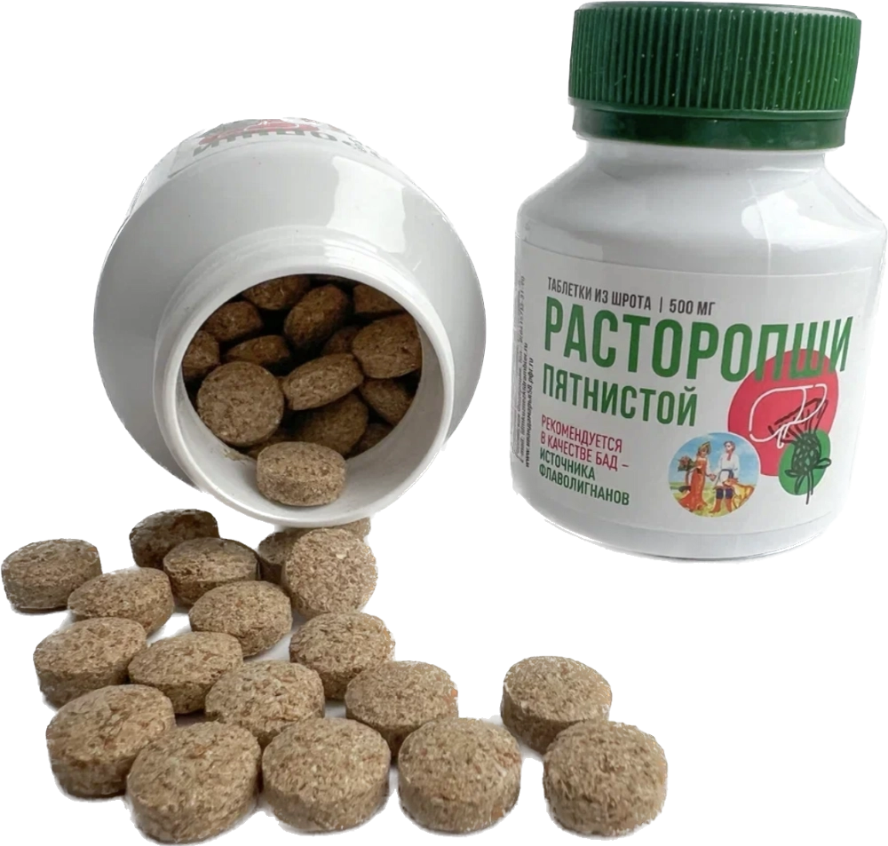 Таблетки из шрота расторопши пятнистой, 500 мг, таблетки, 120 шт. фото
