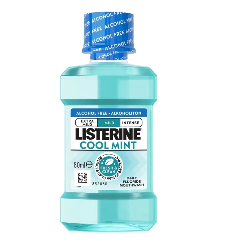 Listerine Свежая мята Ополаскиватель для полости рта, раствор для полоскания полости рта, 80 мл, 1 шт. фото